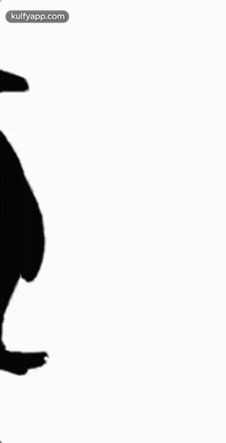 it is a silhouette of a penguin on a white background .
