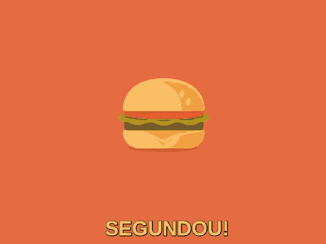 a bunch of hamburgers on an orange background with the words seguidou