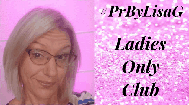 a picture of a woman with glasses and the words " ladies only club "