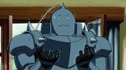 a cartoon character is standing in front of a window with a surprised look on his face .