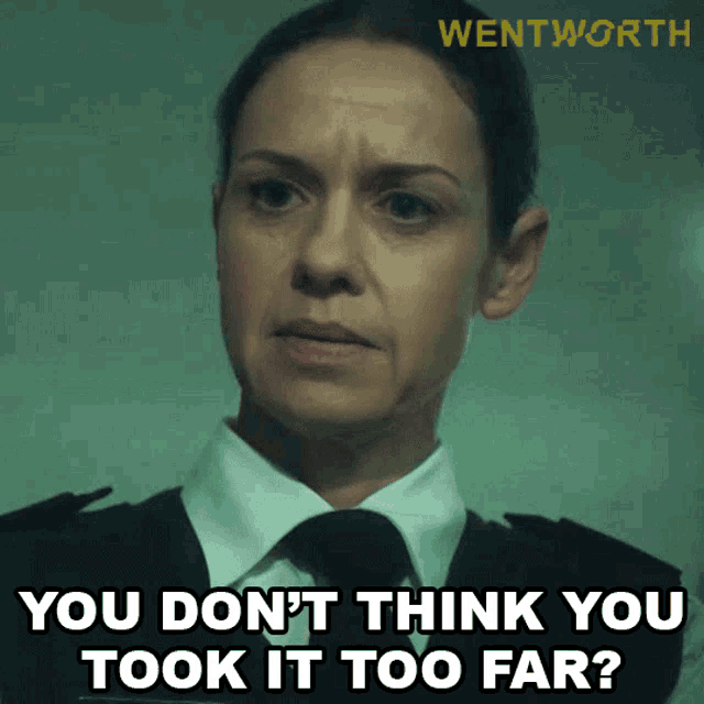 You Dont Think You Took It Too Far Vera Bennett GIF - You Dont Think You Took It Too Far Vera Bennett Wentworth GIFs