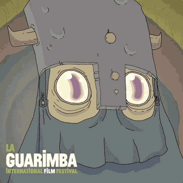 a poster for the guarimba international film festival with a cartoon character