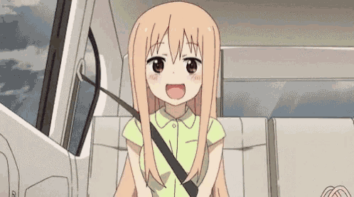 a girl is wearing a seat belt in a car .