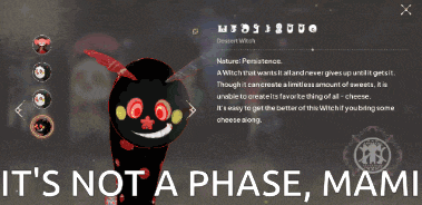 a screenshot of a video game with the words it 's not a phase mami on the bottom