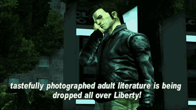 a man in a leather jacket is talking on a cell phone
