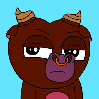 a cartoon drawing of a bull with horns