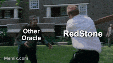 a meme shows a man fighting another man with the words other oracle redstone