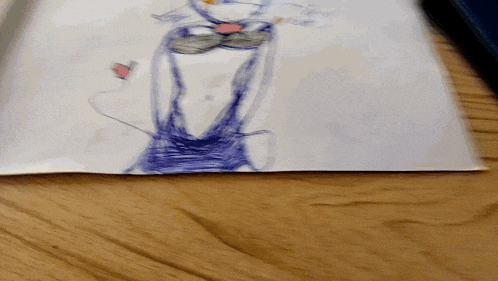 a drawing of a cat with a bow tie