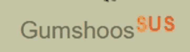 a blurred image of gumshoos sus written in orange