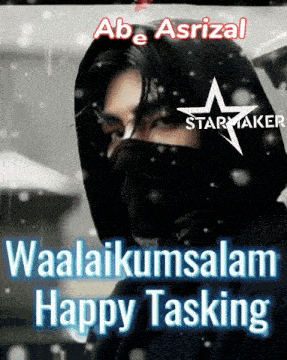 a man wearing a black hooded jacket with a star maker logo