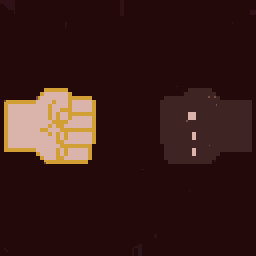 a pixel art illustration of a fist with the words bro fist below it