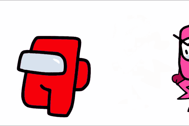 a red among us character next to a pink character