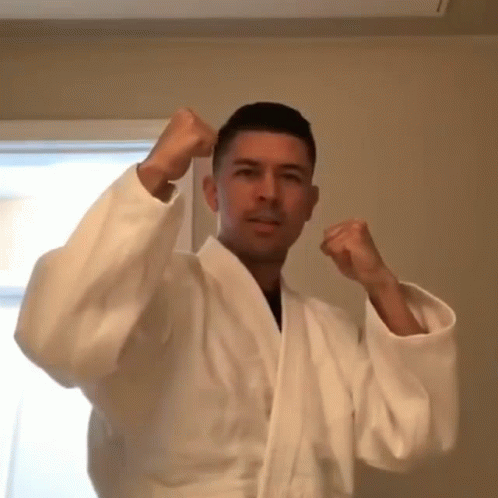 Noel Miller Judogi GIF - Noel Miller Judogi Fists Up GIFs