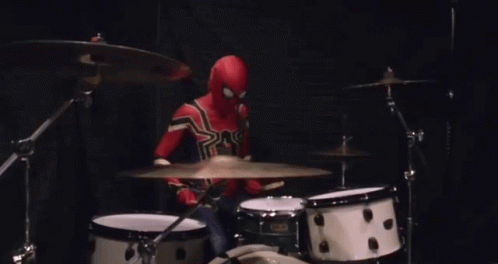 Spiderman Drum GIF - Spiderman Drum Drumming GIFs