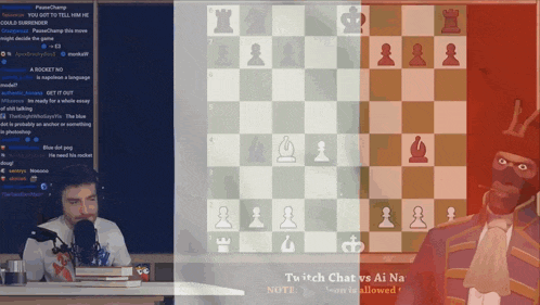 a man playing a game of chess on twitch