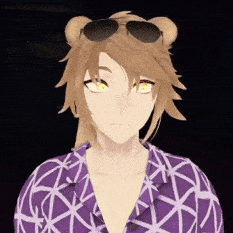 a cartoon character wearing sunglasses and a purple shirt .