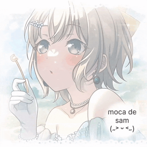 a picture of a girl holding a guitar with the words moca de sam below it