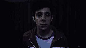 a blurry picture of a person 's face with a yellow line between them