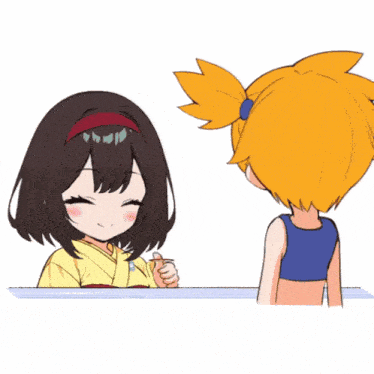 a girl giving a thumbs up next to another girl with a pokeball on her head