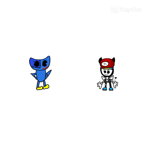 two cartoon characters are standing next to each other with one holding a gun ..