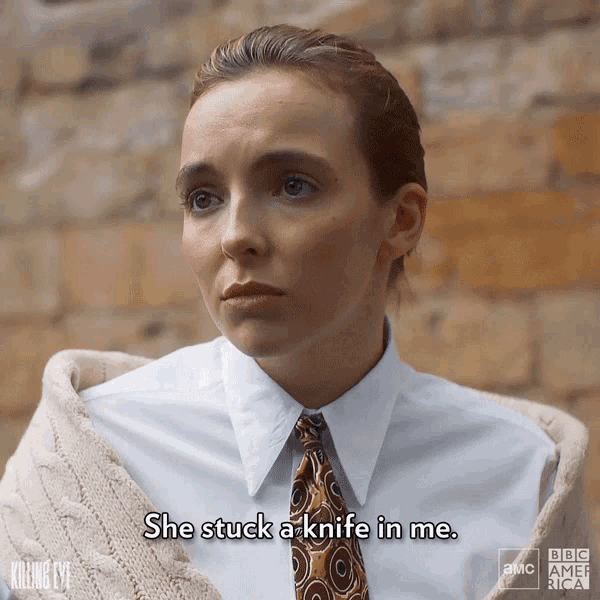 a woman says she stuck a knife in me while wearing a tie