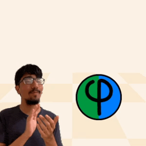 a man clapping in front of a sign that says fibonacci + lazer naccilazer