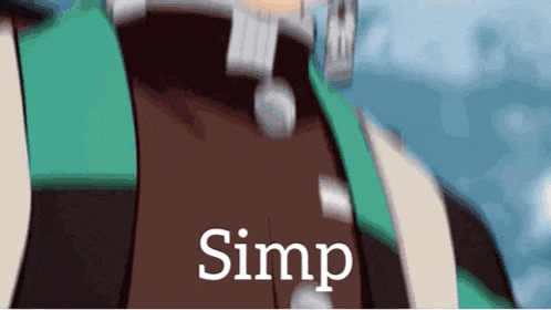 a close up of a person 's chest with the word simp on the bottom