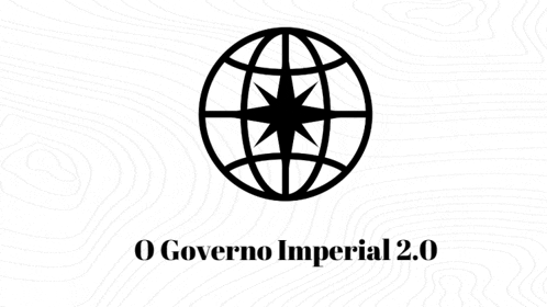 a black and white globe with a star in the middle and the words o governo imperial 2.0 below it