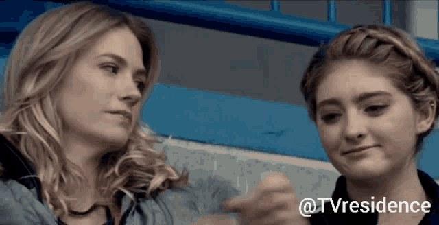 a screenshot of two women with the words @tvresidence below them