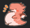 a cartoon drawing of a dragon with a huge belly .
