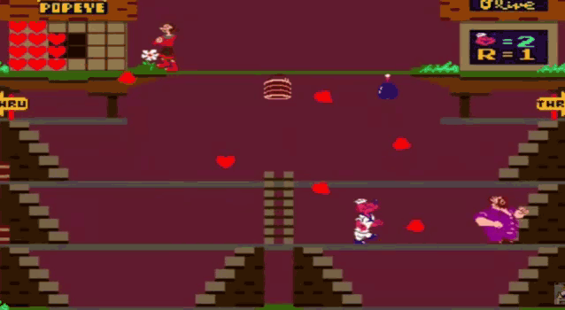 a video game with a popeye sign on it