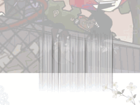 a cartoon of a girl sitting on a fence with the words tak x damian canon