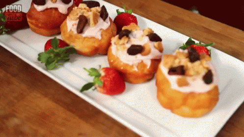 Strawberry Cheesecake Doughnuts GIF - Delicious Yum Omg GIFs