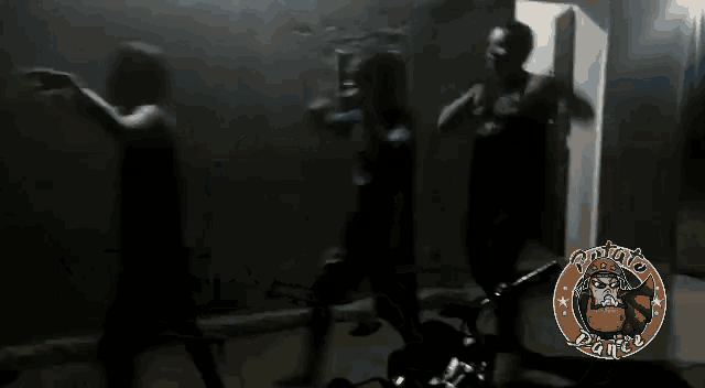 a group of people are dancing in a dark room with a logo for castro dance in the corner