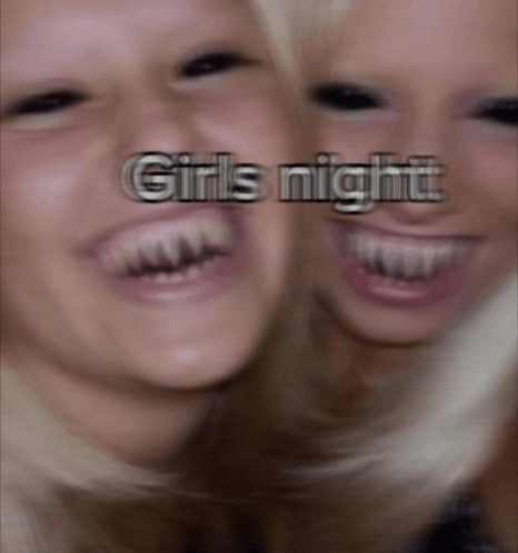 Spooky Girls Night Sharo Teeth GIF - Spooky Girls Night Sharo Teeth Black Eye Blonde Girls GIFs