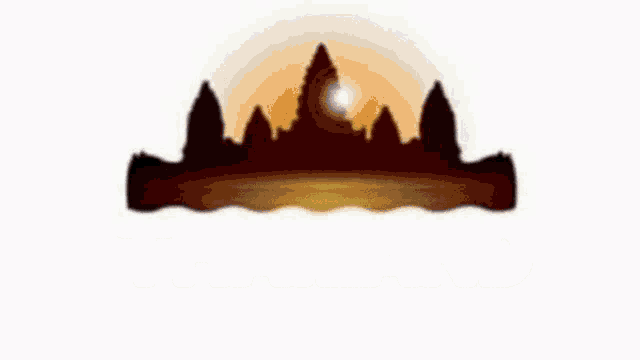 a logo for thailand kingdom of wonder with a temple in the background