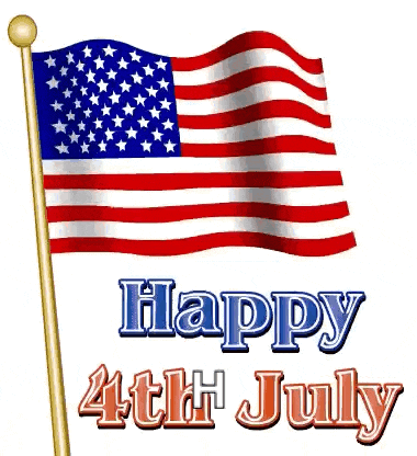 an american flag on a pole with the words happy 4th of july
