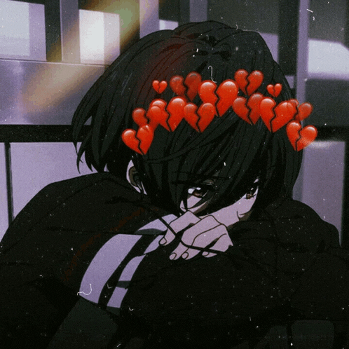 a cartoon character with a crown of hearts on his head