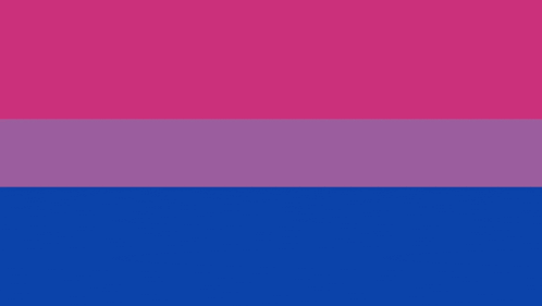 a bisexual pride forever banner with a pink and blue background