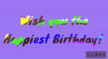 a purple background with wish you the happiest birthday