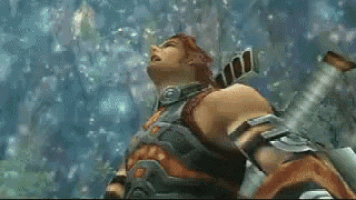 a video game character is swimming in the water while wearing a helmet .