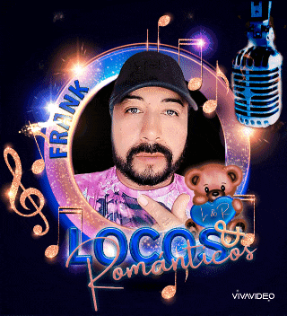 a man with a beard is surrounded by music notes and says frank locos romanticos