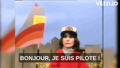a woman says bonjour je suis pilote in a video