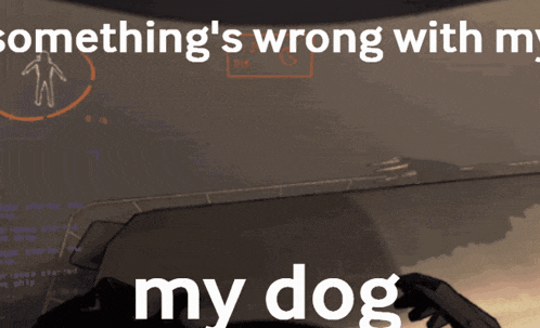 something 's wrong with my dog is written on a computer screen