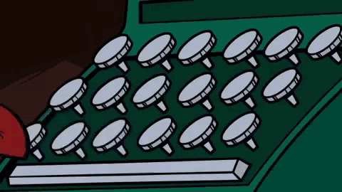 a cartoon of a keyboard with a bunch of buttons on it