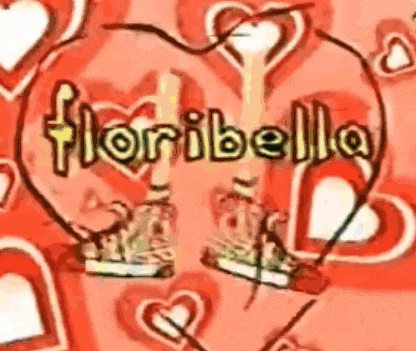 a drawing of a heart with the word floribella written on it