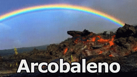 Arcobaleno Cielo Vulcano Lava GIF - Rainbow Sky Volcano GIFs