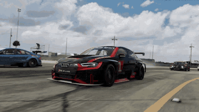 a race car with the number 1 on the front of it