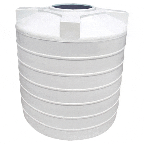 a large white plastic water tank with a hole in the middle