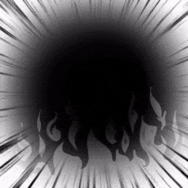 a black and white image of a flame with a white border